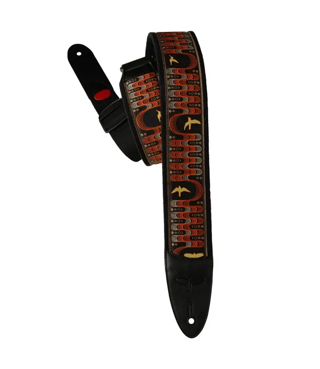 PRS Padded Guitar Strap with FLASH, Custom Jacquard Wavelength, Red