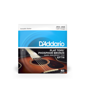 D'Addario D'Addario 12-53 Light, Flat Tops Phosphor Bronze Acoustic Guitar Strings