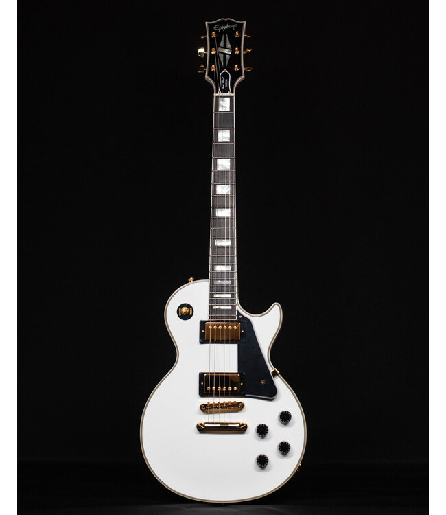 Epiphone Inspired by Gibson Les Paul Custom, Alpine White (Hardcase Included)