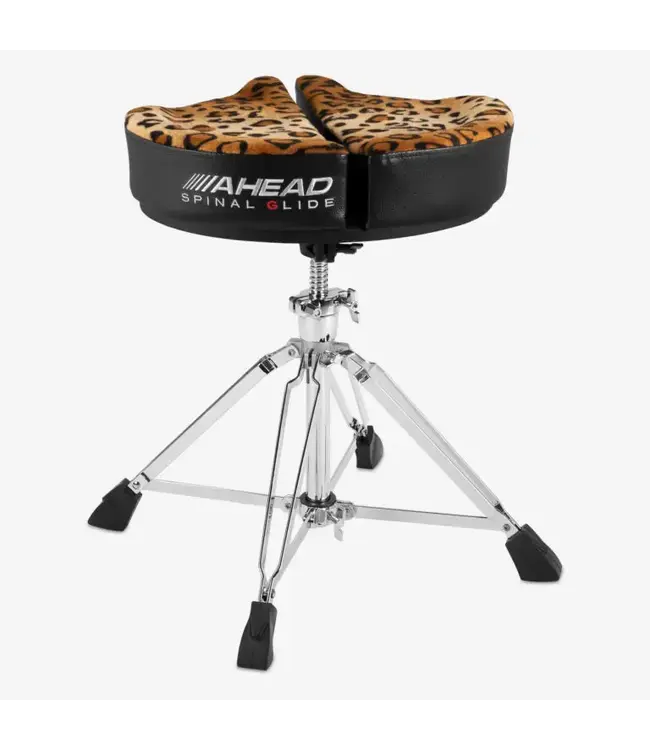 AHEAD Spinal-G Drum Throne, 4 Leg Base, Leopard Saddle
