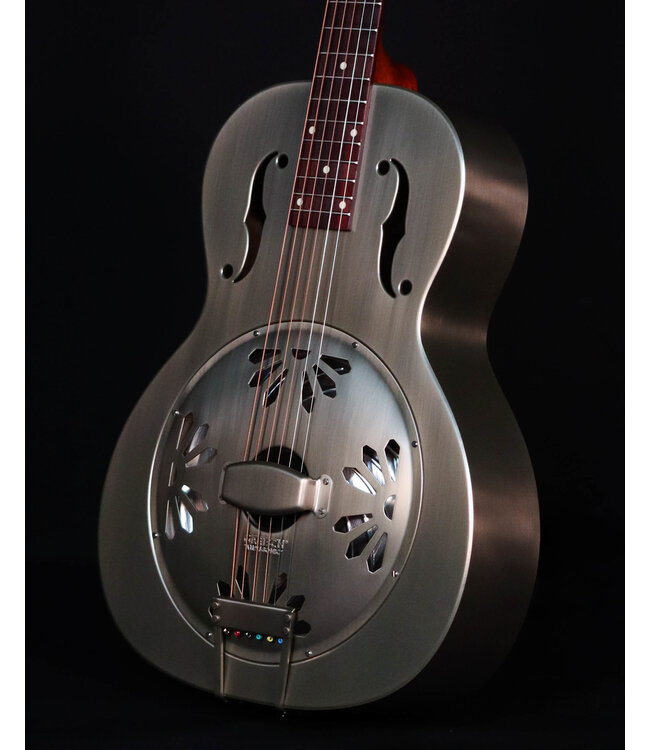 Gretsch G9201 Honey Dipper Round-Neck, Brass Body Biscuit Cone Resonator Guitar, Shed Roof Finish