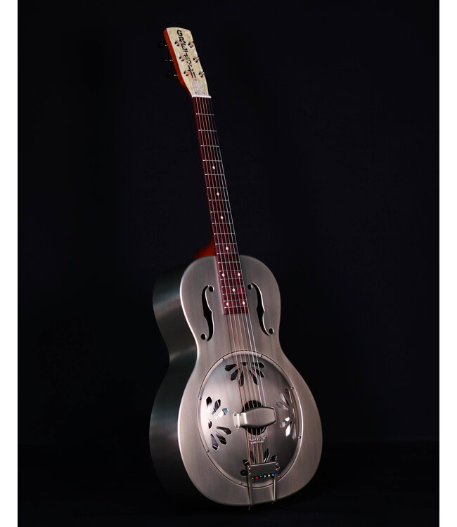 Gretsch G9201 Honey Dipper Round-Neck, Brass Body Biscuit Cone Resonator Guitar, Shed Roof Finish