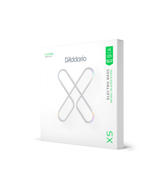 D'Addario XS 45-105 Light Top Medium Bottom, Long Scale Coated Bass Strings