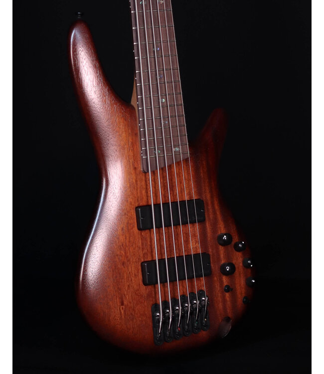 Ibanez SR506AMHL 6-String Bass, Mahogany Brown Burst Low Gloss