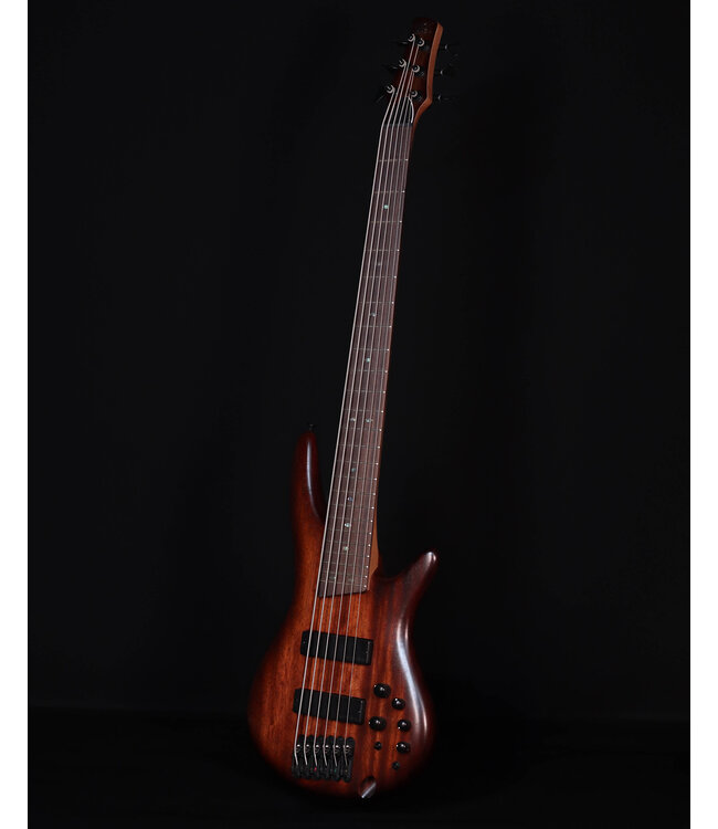 Ibanez SR506AMHL 6-String Bass, Mahogany Brown Burst Low Gloss