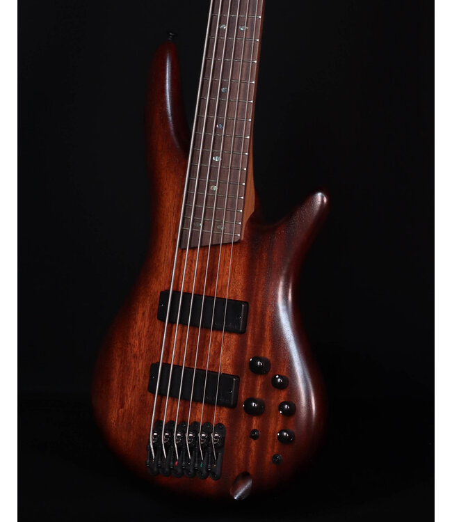 Ibanez SR506AMHL 6-String Bass, Mahogany Brown Burst Low Gloss