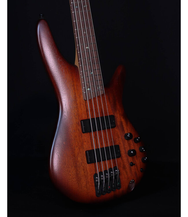 Ibanez SR505AMHL 5-String Bass, Mahogany Brown Burst Low Gloss