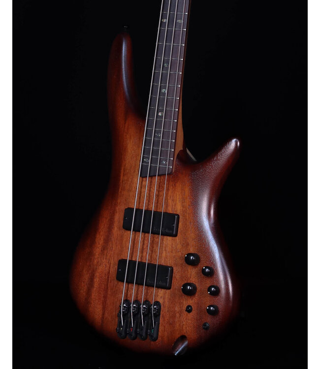 Ibanez SR500AMHL 4-String Bass, Mahogany Brown Burst Low Gloss