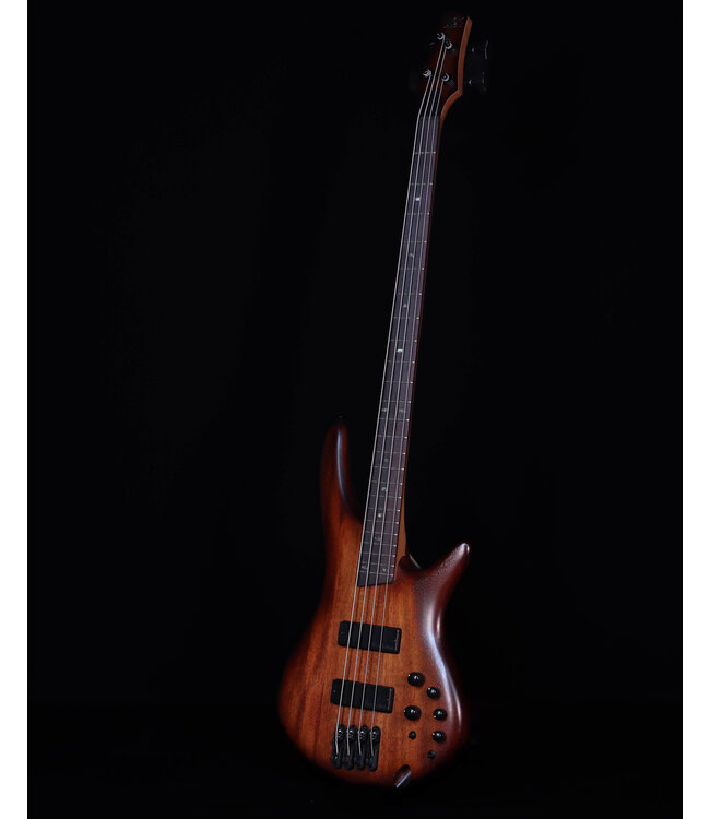 Ibanez SR500AMHL 4-String Bass, Mahogany Brown Burst Low Gloss