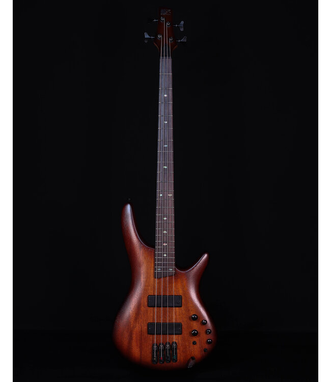 Ibanez SR500AMHL 4-String Bass, Mahogany Brown Burst Low Gloss