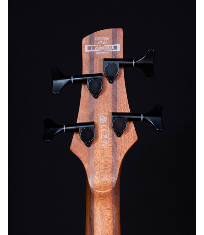 Ibanez SR500AMHL 4-String Bass, Mahogany Brown Burst Low Gloss