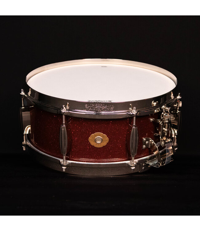 Slingerland 14" x 5.5" Radio King Solid Maple Snare Drum, Maroon Glass FP