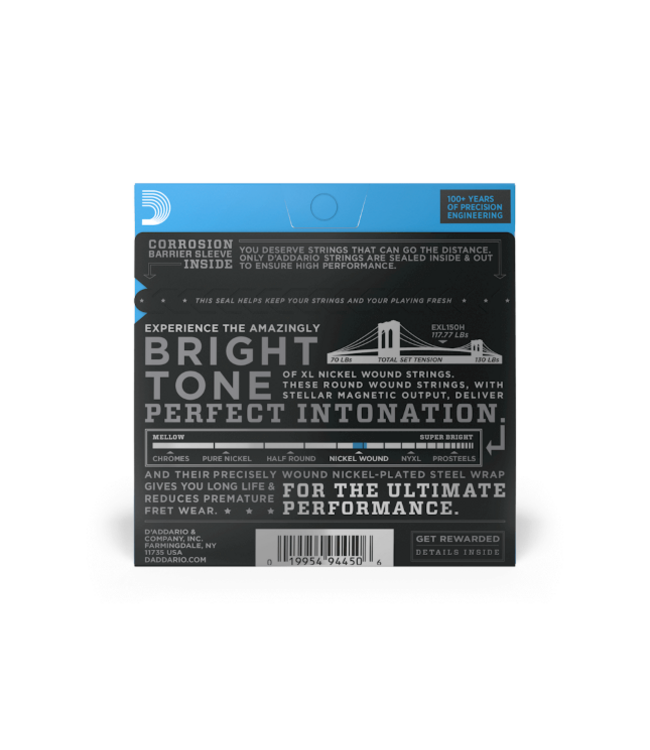 D'Addario EXL150H High Strung/Nashville Tuning Nickel Electric Guitar Strings, 10-26