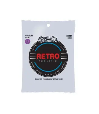 Martin Martin MM11 Retro Monel Wound Guitar Strings, 11-52 Custom Light