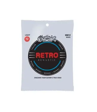 Martin Martin MM12 Retro Monel Wound Guitar Strings, 12-54 Light