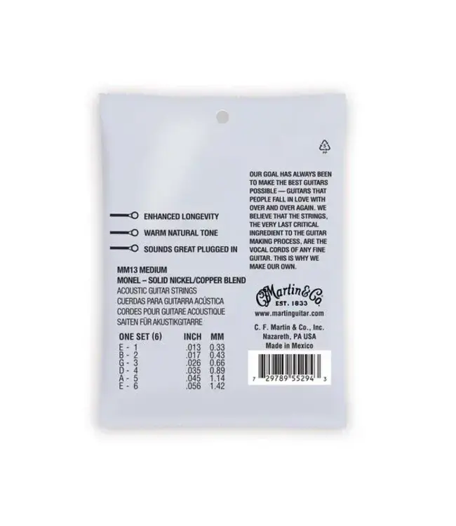 Martin MM13 Retro Monel Wound Guitar Strings, 13-56 Medium
