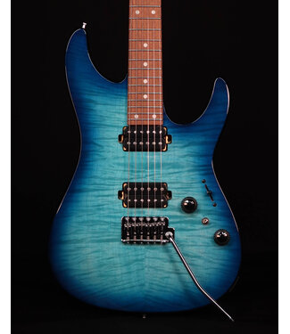 Ibanez Ibanez AZ24S1F Flame Top Electric, Transparent Turquiose Burst