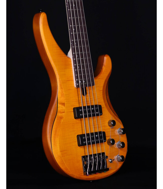 Yamaha TRBX605FM 5-String Electric Bass Guitar, Matte Amber