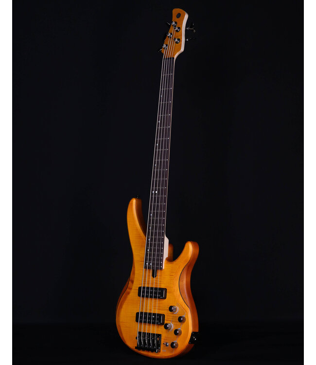 Yamaha TRBX605FM 5-String Electric Bass Guitar, Matte Amber
