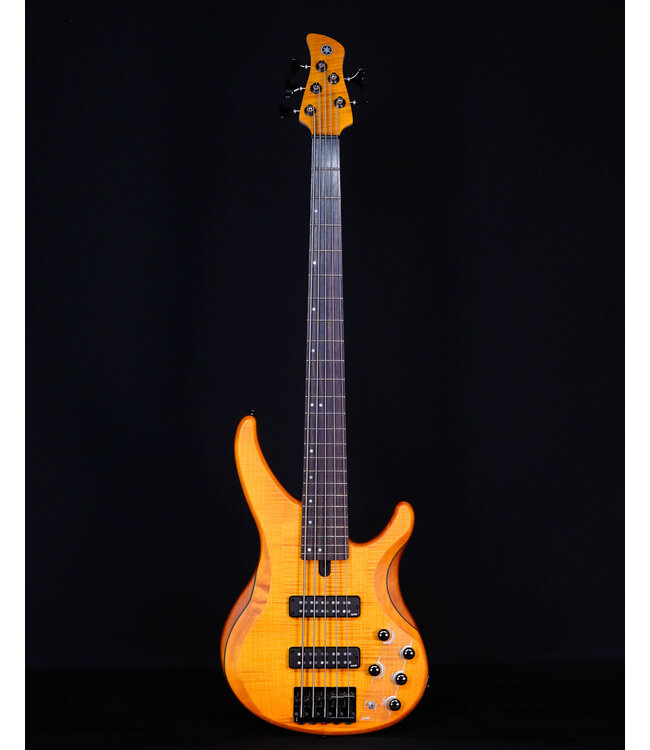 Yamaha TRBX605FM 5-String Electric Bass Guitar, Matte Amber