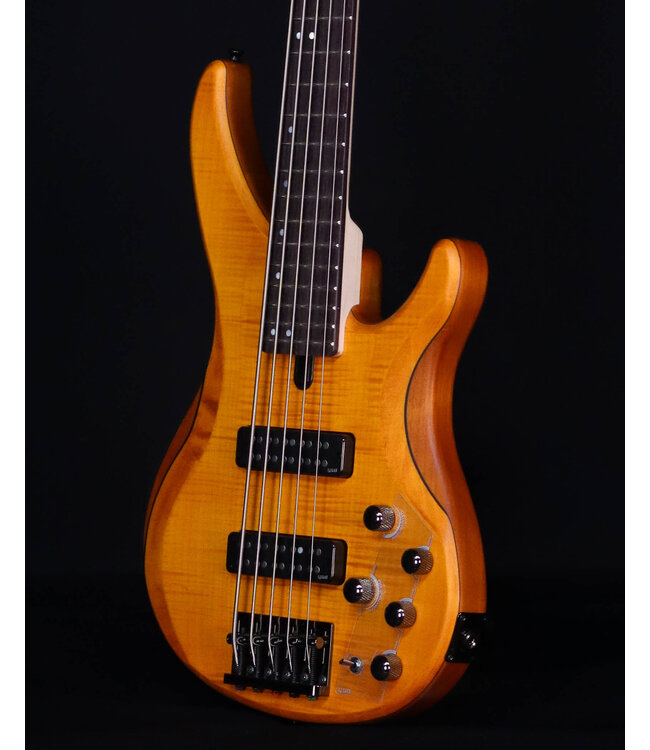 Yamaha TRBX605FM 5-String Electric Bass Guitar, Matte Amber