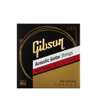 Gibson Gibson 80/20 Bronze Acoustic Guitar Strings, Ultra Light 11-52