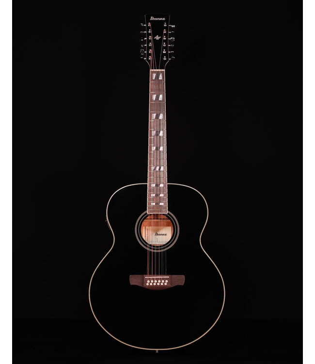 Ibanez AJ7012M1E Artwood Jumbo 12-String A/E Acoustic Guitar, Black