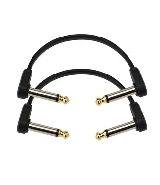 D'Addario D'Addario Flat Patch Cable, 4in Offset Right Angle, Twin PK