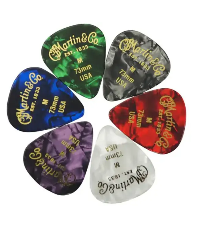 Martin Multi-Colored Pearloid Standard Pick Pack, 6pc