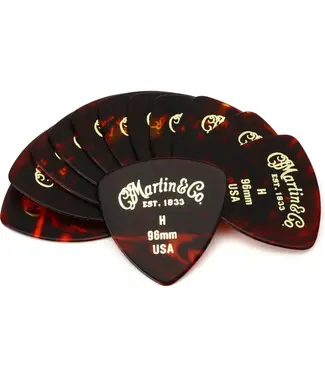 Martin Martin 46mm 346 Shape Tortoise Shell Pick Pack, 12pc