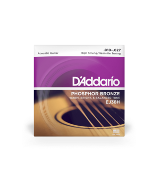D'Addario D'addario High Strung/Nashville Tuning, Phosphor Bronze Acoustic Guitar Strings, 10-27