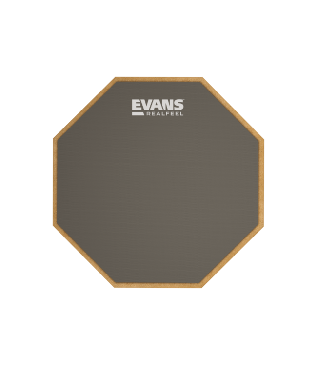 RealFeel by EVANS 2-Sided Practice Drum Pad, 12 Inch