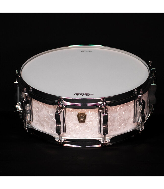 Ludwig 5" x 14" Classic Maple Snare Drum, White Marine Pearl