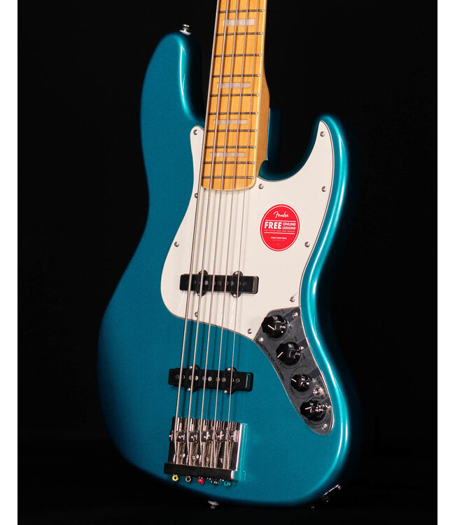 Squier Classic Vibe Active 70s Jazz Bass V, Maple FB, Ocean Turquoise