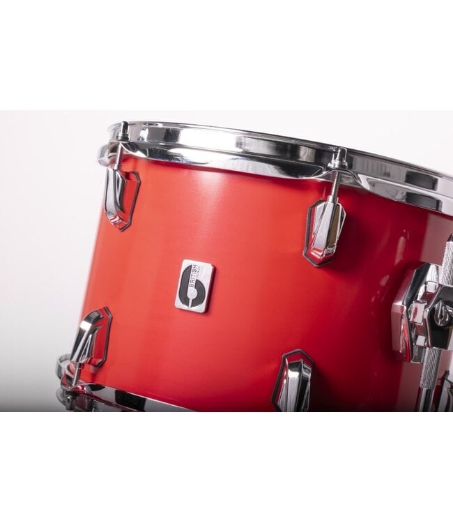 British Drum Co. ENG-22-CB-SSC Enigma Series Club Kit. Satin Scarlett 12", 16", 22"