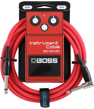 Boss BOSS 10 Foot Instrument Cable Black, Straight/Angled - Red