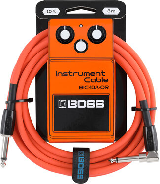 Boss BOSS 10 Foot Instrument Cable Black, Straight/Angled - Orange