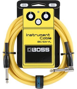 Boss BOSS 10 Foot Instrument Cable Black, Straight/Angled - Yellow