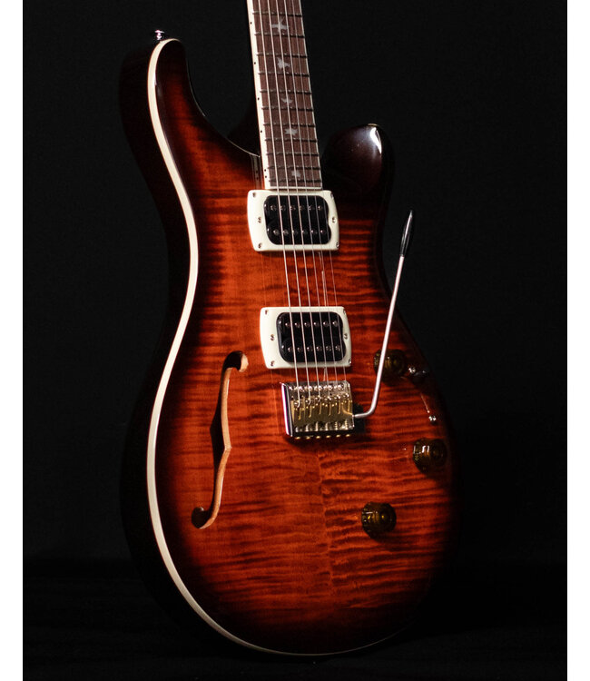 PRS SE Custom 24 Semi-Hollow Piezo , Orange Tiger Smokeburst