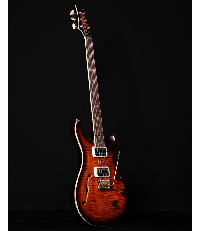PRS SE Custom 24 Semi-Hollow Piezo , Orange Tiger Smokeburst