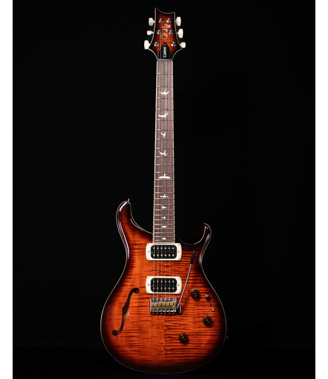 PRS SE Custom 24 Semi-Hollow Piezo , Orange Tiger Smokeburst