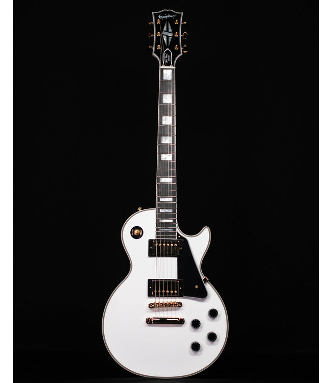 Epiphone Inspired by Gibson Les Paul Custom, Alpine White (Hardcase Included)