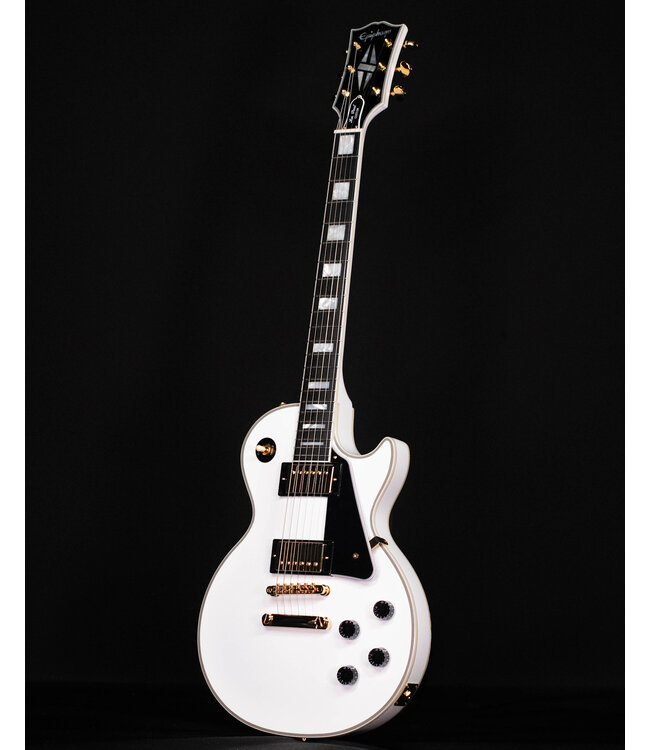 Epiphone Inspired by Gibson Les Paul Custom, Alpine White (Hardcase Included)