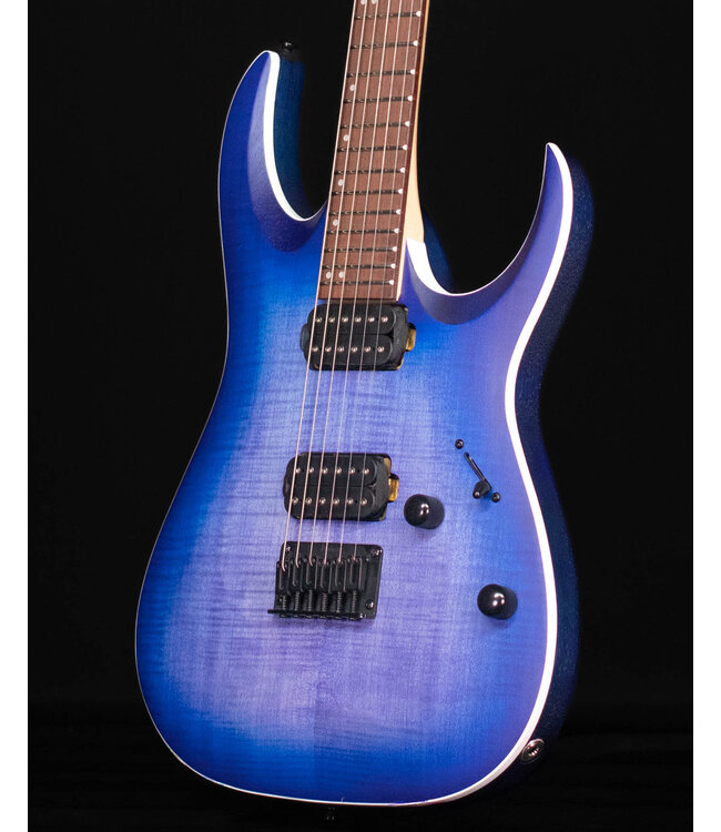 Ibanez RGA42 Flame Maple Top, Mahogany Electric Guitar, Blue Lagoon Burst Flat
