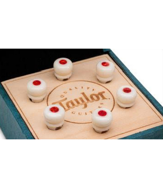 Taylor Taylor Bone Bridge Pin Set, White with Red Opal