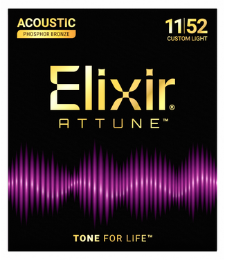 Elixir Elixir ATTUNE Acoustic Phosphor Bronze Strings, 11-52 Custom Light
