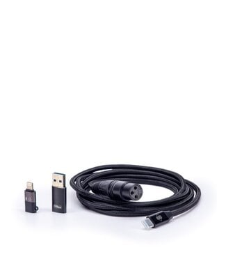 Sontronics Sontronics XLR to USB-C Type Cable with Smartphone and USB-A Type Connectors. Black