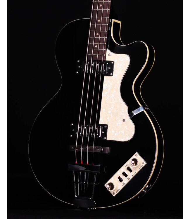 Hofner Ignition PRO Club 4-String Bass, Transparent Black, Teacup knobs