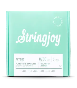 Stringjoy Stringjoy Flyers Flatwound Stainless Steel Electric Guitar Strings, 11-50