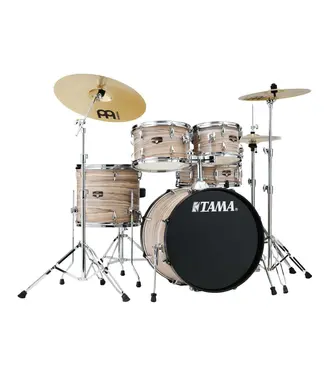 Tama Tama Imperial Star 5 Piece Complete Kit, Natural Zebrawood Wrap